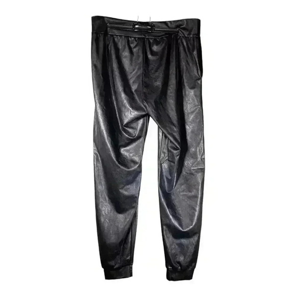 Commando Faux Leather Jogger Pant High Rise Black Women's Large - Picture 3 of 5